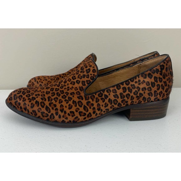 Women Sofft Severn cow hair leather leopard print heeled slip-on shoes, 7.5M - Picture 2 of 8